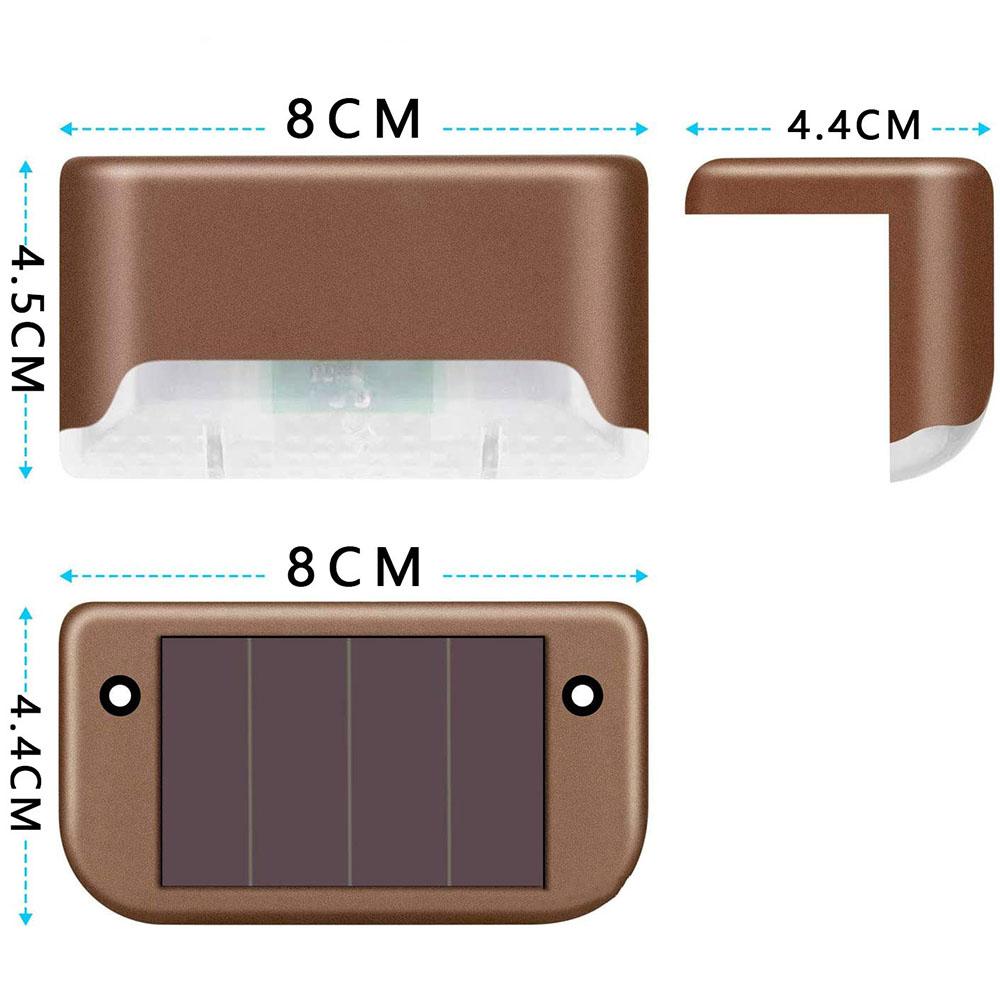 4 Pack RGB Solar Deck Lights Outdoor Waterproof LED Steps Lamps For Stairs Fence