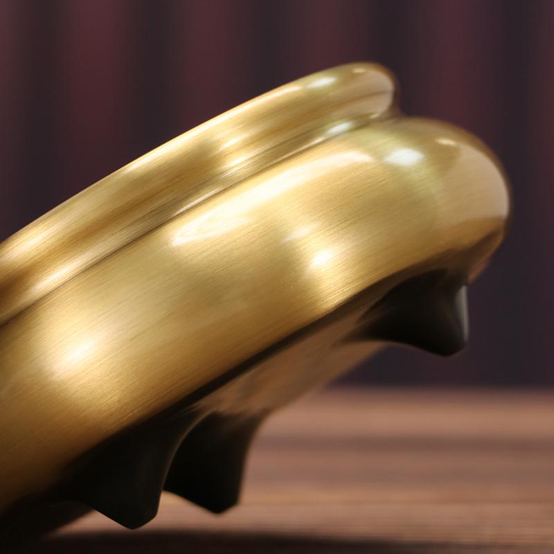 Home Decoration Accessories Copper Incense Burner Ornaments Smooth Incense Burner Large Edge Furnace Home Offerings 1pcs Censer