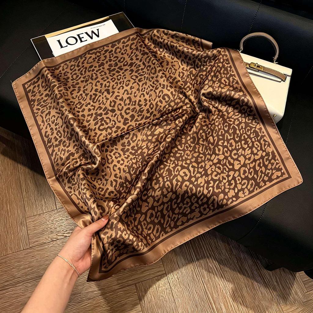 Elegant Silk-Style Square Scarf: Fashionable, Professional Decorative Shawl for Women