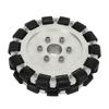 152mm Omni Wheel Rubber Aluminum Alloy 360 Degree Rotation Double Row Wheel for Mobile Robot Upgrade Black and Silver