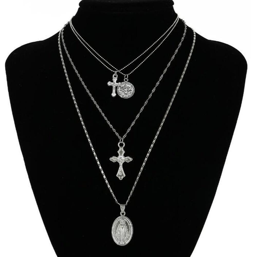 Buy Cross multilayered Pendant Necklace 