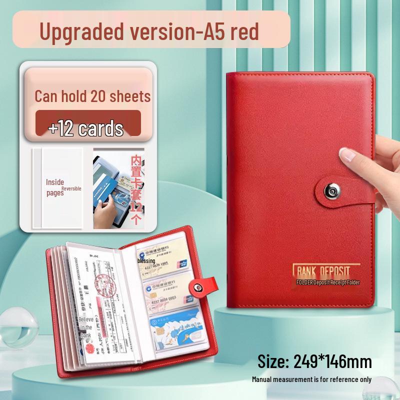 Multifunctional Large Deposit Certificate and Money Holder Clip for Bank Use