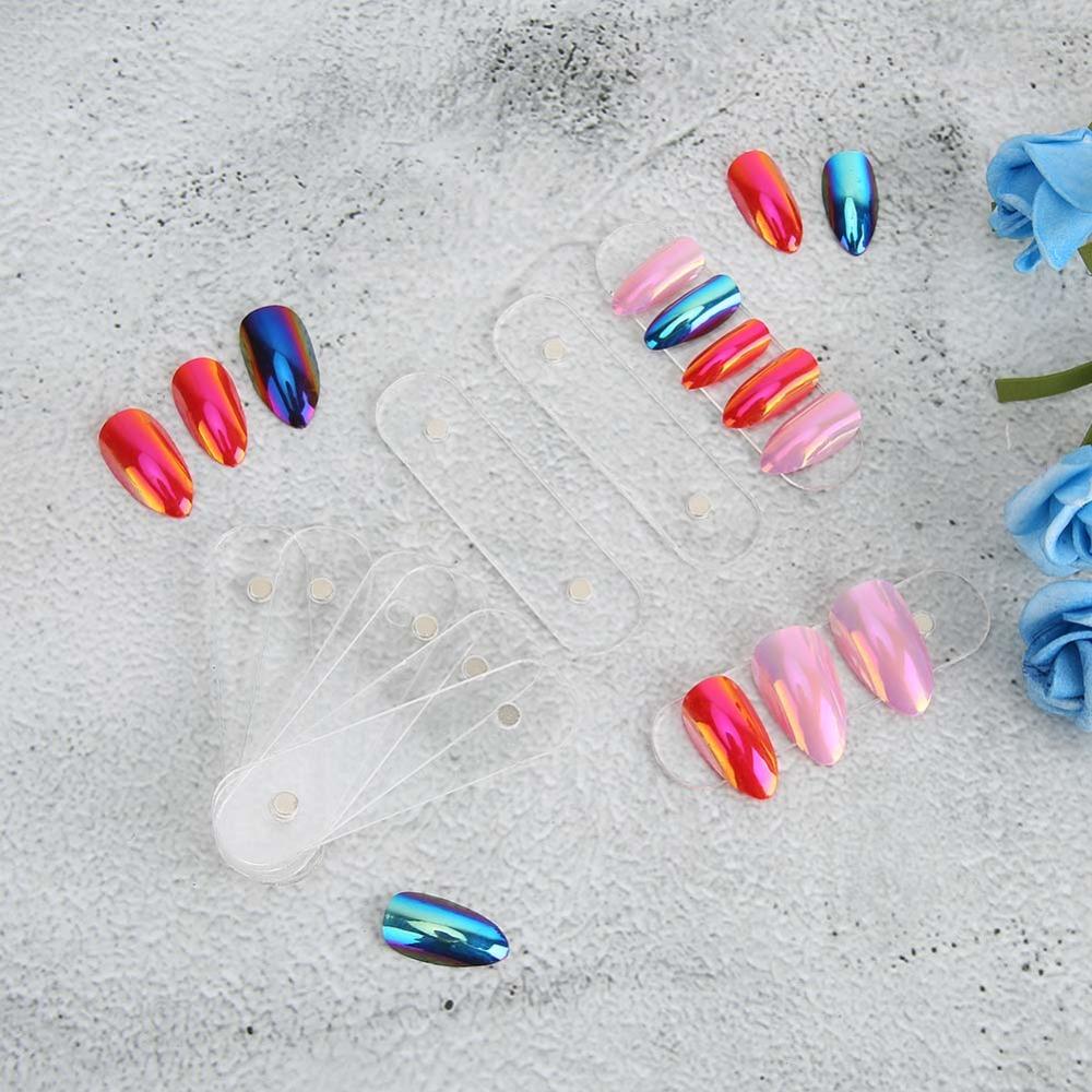 10PCS Magnetic Magnetic Nail Holder Clear Design Acrylic Strip Display  Manicure Practice