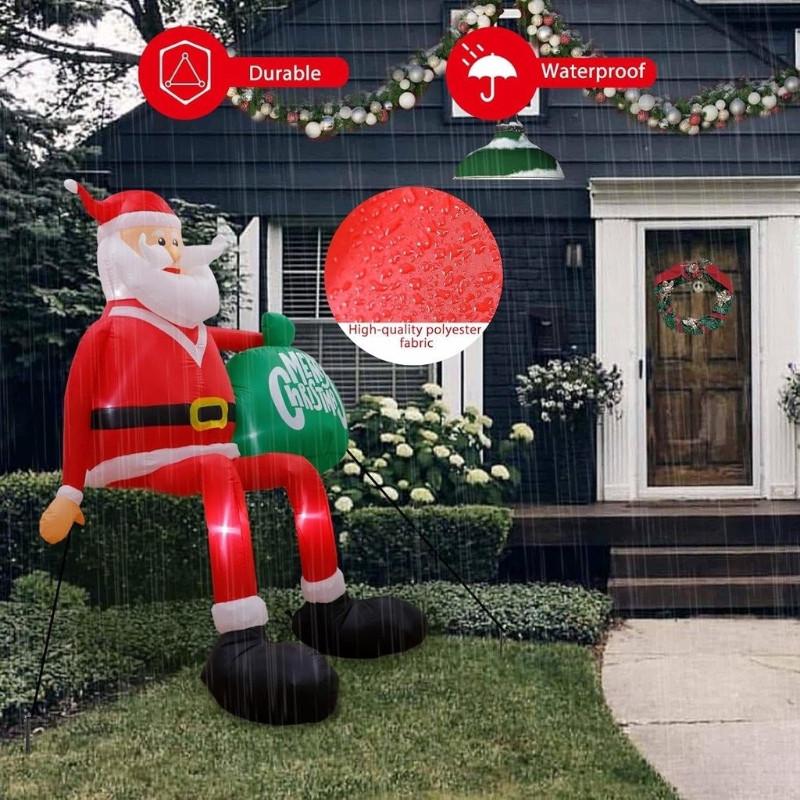 8FT Christmas Inflatables Outdoor Decorations Christmas Inflatable Yard Climbing Santa Claus Christmas Blow Up Yard Decorations
