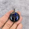 Blue Flash Labradorite Pendant, Handmade Gemstone 999 Copper Wire Wrapped Pendant Antique Jewelry, For Gift Silver Jewelry