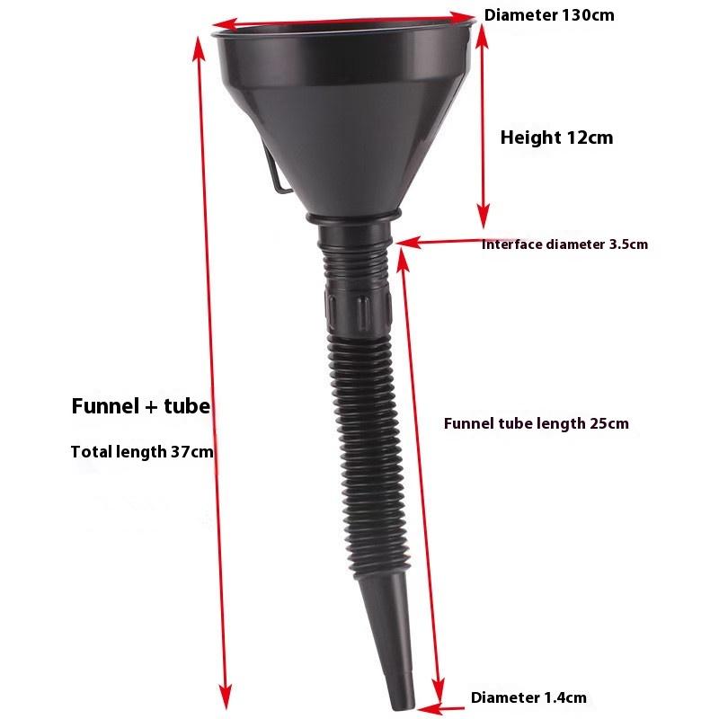 3 Pièces/ Ensemble Entonnoir à Carburant Automobile Flexible Multi-Calibre, Ensemble d'Entonnoirs en Plastique à Long Col pour Remplissage d'Huile de Voiture Moto Essence