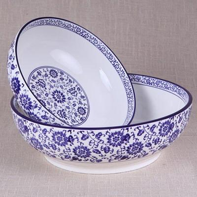 Blue & White Porcelain Ceramic Bowl for Soup, Noodles, Sauerkraut Fish & More
