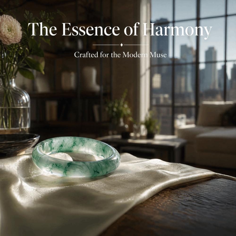 Ice-Seed Jade Bracelet Floating Flower Round Bangle Bracelet Green Jade Bangle  Girlfriends