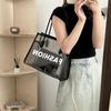 Women's Transparent Jelly Tote Bag - 2024 Summer Edition, Large Capacity, Mother-Child, Letter Print, Fashionable Beach Accessory