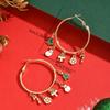 Christmas Snowman Leaf Earrings for Women Fashion Dangle Drop Earrings Christmas Holiday Party Jewelry Gift