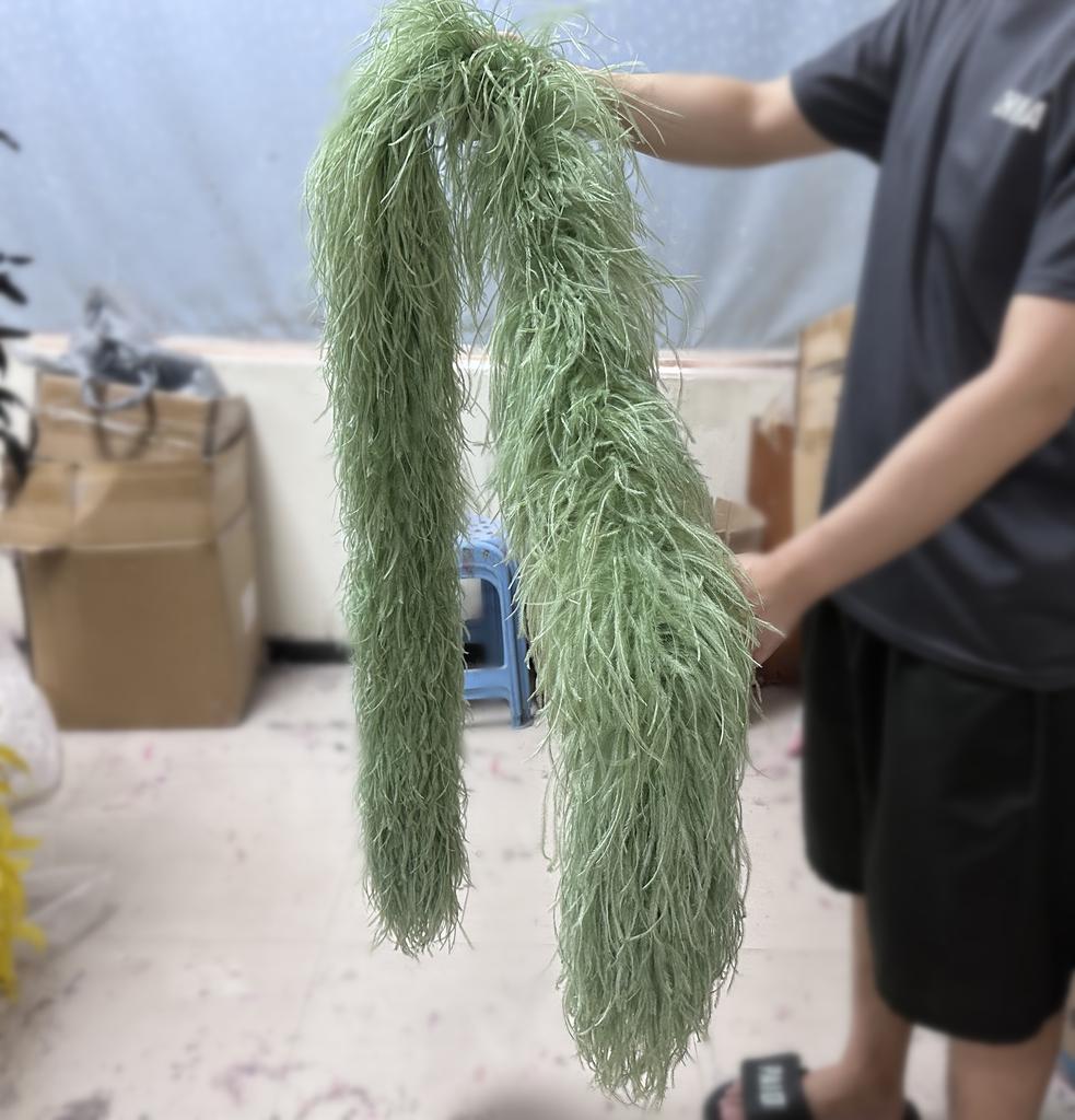 DIY Colorful Ostrich Feather Boa 6Ply Fluffy Shawl 0.5/1/2/3/4 Meter for Wedding Dress Carnival Performance Costume Party Decoration