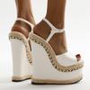 Fashion NEW Sexy Shoes for Women 2025 Fashion Platform Sewing Wedges High Heels Patchwork Retro Sandals Summer Femmes Chaussures