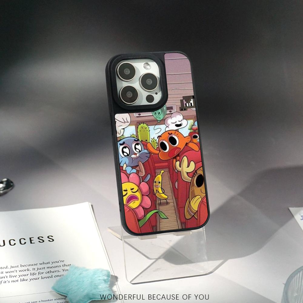 Cartoon Gumball Cute Poster Design Phone Case for iPhone 17 16 E 15 14 13 12 Pro Max Sheepskin Silver-edged Protective Case