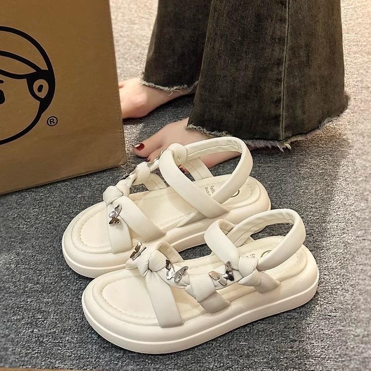 Fashion Women's Sandals 2025 Summer Breathable Fashion Butterfly Non Slip Casual Shoes Lightweight Comfortable Soft Sole Slip on Flats