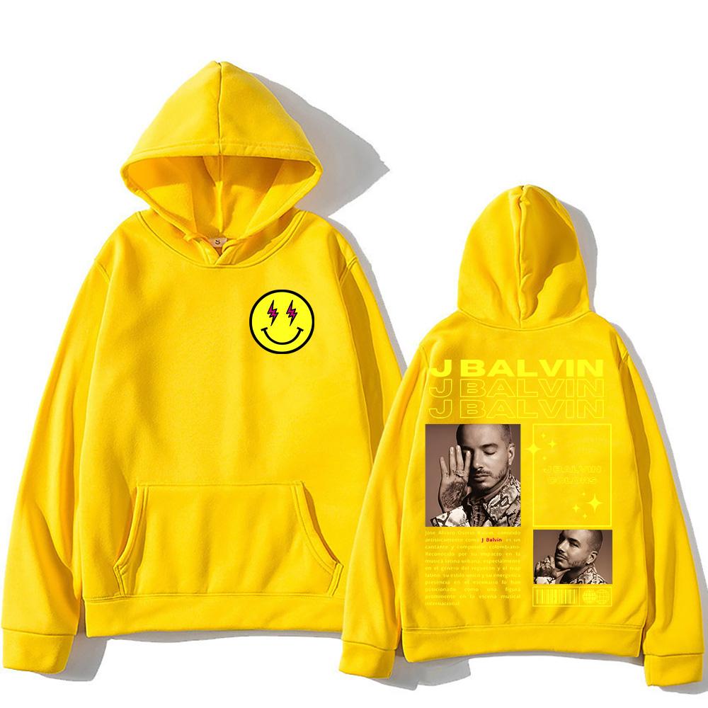 J Balvin Vintage Klasická Mikina Móda Hip Hop Pánská Dámská Mikiny Ležérní Flísová High Street Pulovry Y2K Ležérní Oblečení