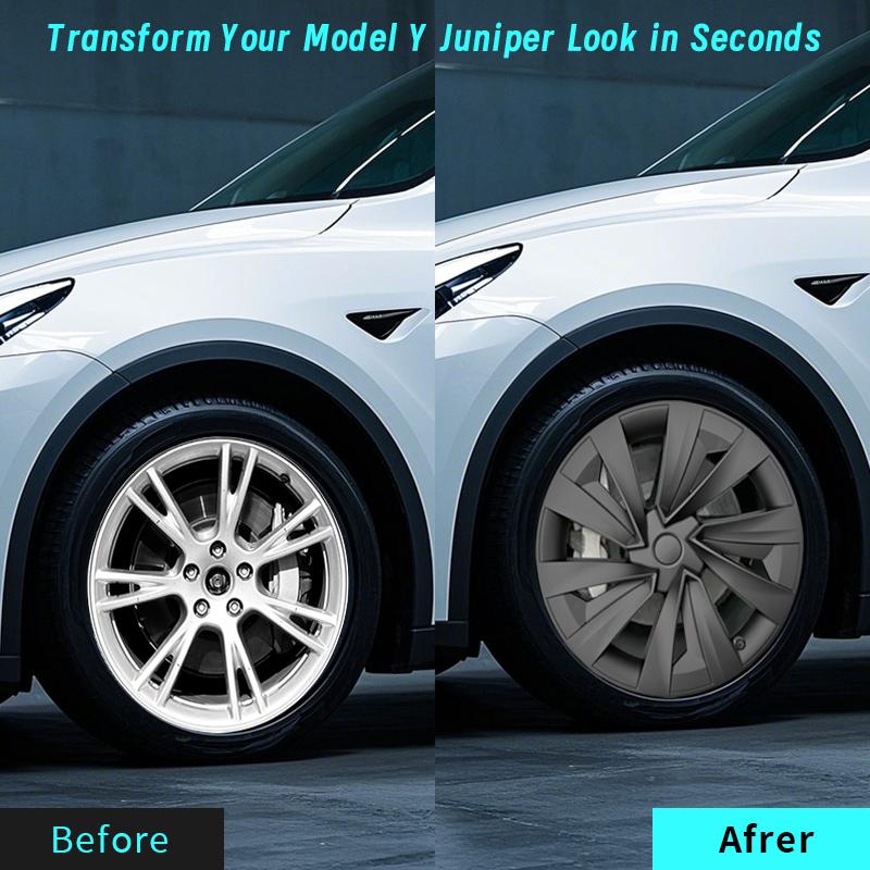 4 Stück für neues Modell Y 2025-2026 Juniper 19 Zoll Turbinenstil Radkappe Felgenabdeckung Zubehör Radkappe Automobilradkappe für Tesla