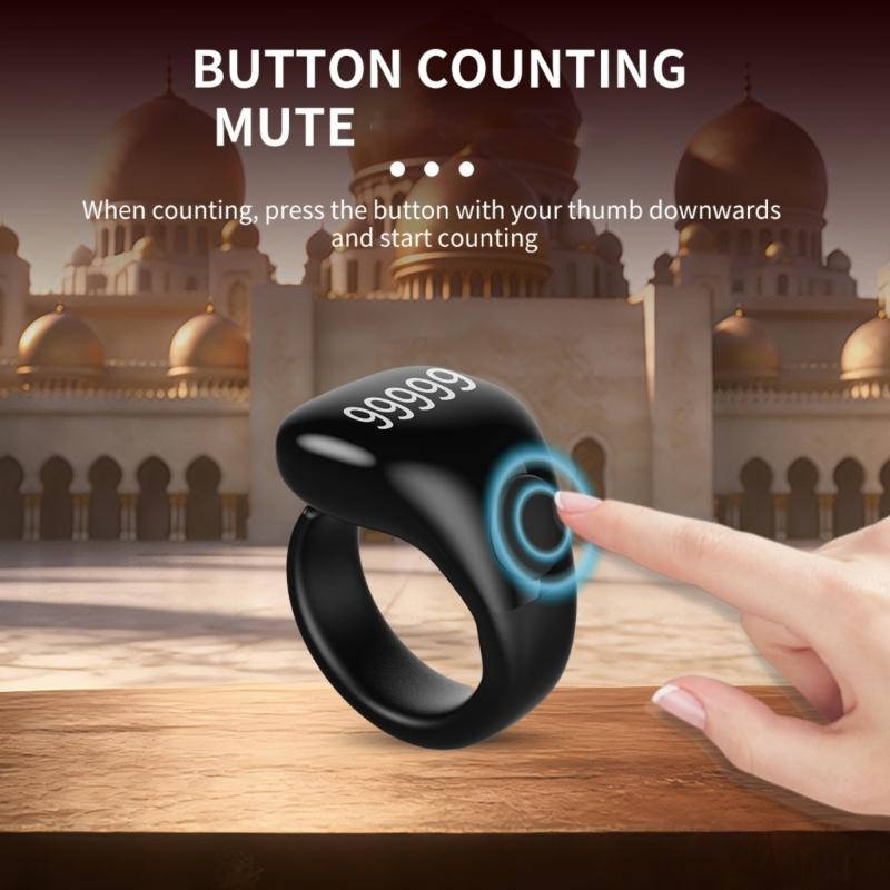 Adjustable Digital Counting Rings With Rechargeable Battery For Daily Use Digital Zikr Counter LED Display 99999 Count