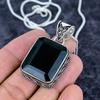 Black Spinel Gemstone Handmade 925 Sterling Silver Jewelry Pendant 1.81" M-3224