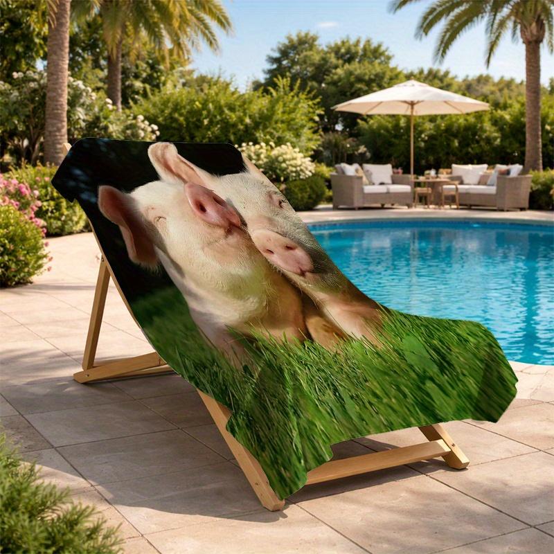 1PC Pig Pattern Beach Towel, Microfiber Quick-Dry High Absorbent Soft Lightweight Towel for Yoga Camping Travel