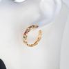 Colored Zirconia Stud Earrings - European & American High-End Ear Jewelry and Ear Cuffs for Women