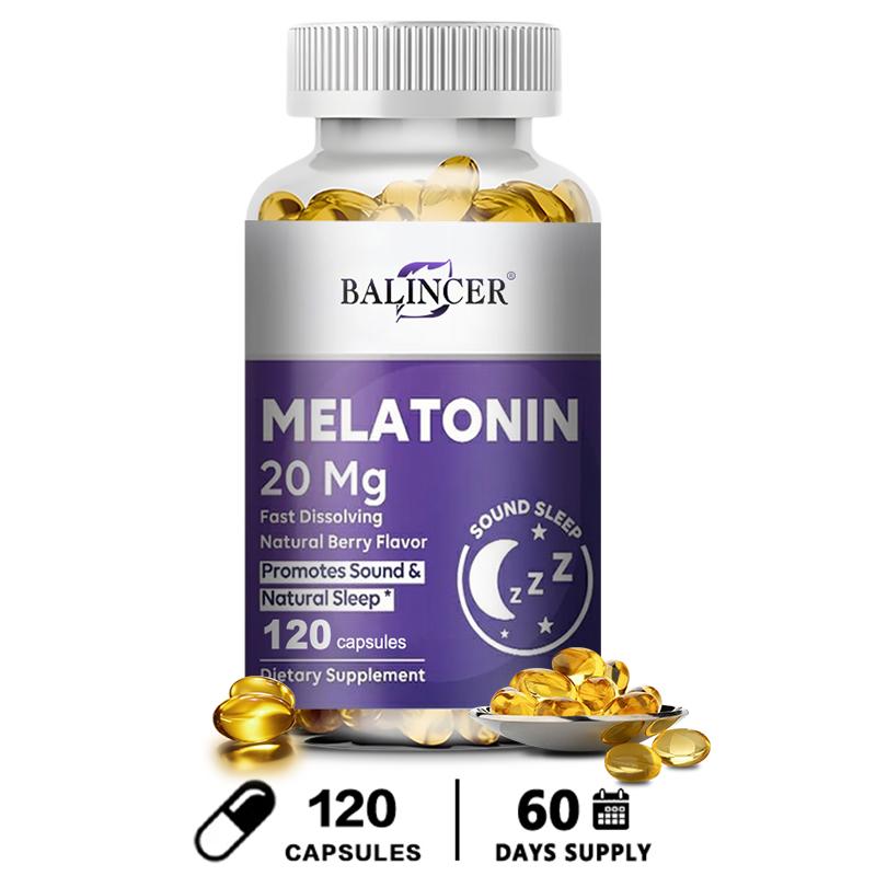 Schlaf Nahrungsergänzungsmittel, Mit Glycerin, Gereinigtem Wasser, 120 Weichkapseln Pro Flasche 120 Capsules gray