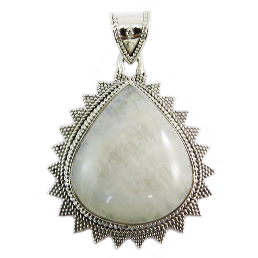 Les Trésors De Lily [Q5687] - Silver 'Heaven' Moonstone Pendant - 35x35 Mm