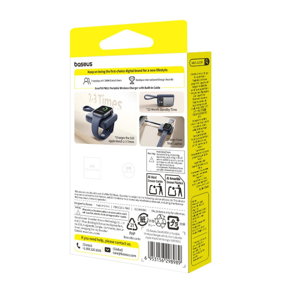 Powerbank 1640 mAh 5W EnerFill FW11 für Apple Watch mit integriertem Kabel - schwarz