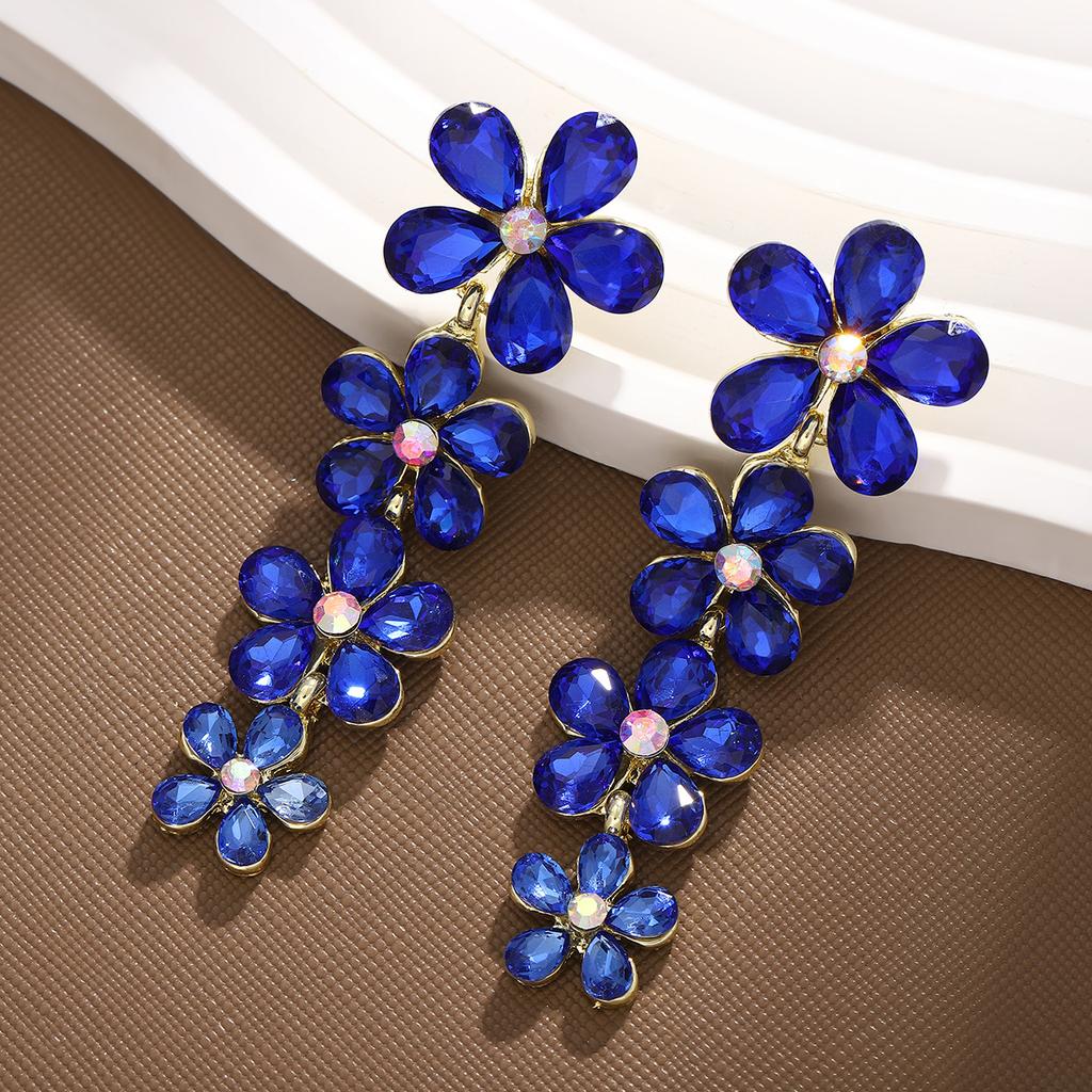 Luxury Earrings: Vintage-inspired Colorful Crystal Fashion Statement Earrings - Long  Bold and Elegant