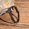 Vnox Gothic Black Lightning Open Ring for Men Women,Stylish Purple Cubic Zircon Stones Finger Band, Adjustable Fashion Jewelry