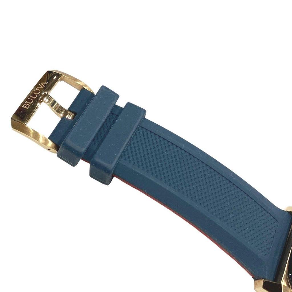 Used Bulova Marine Star Watch Total Weight Approx. 123.4g SS Rubber Automatic Navy Dial 98A227 Men's