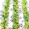 78.7" Soccer Tinsel Garland, Green And Gold Football Party Decoration with Soccer Cutouts for Event, Fan Cheering, Sports Birthday Party Supplies