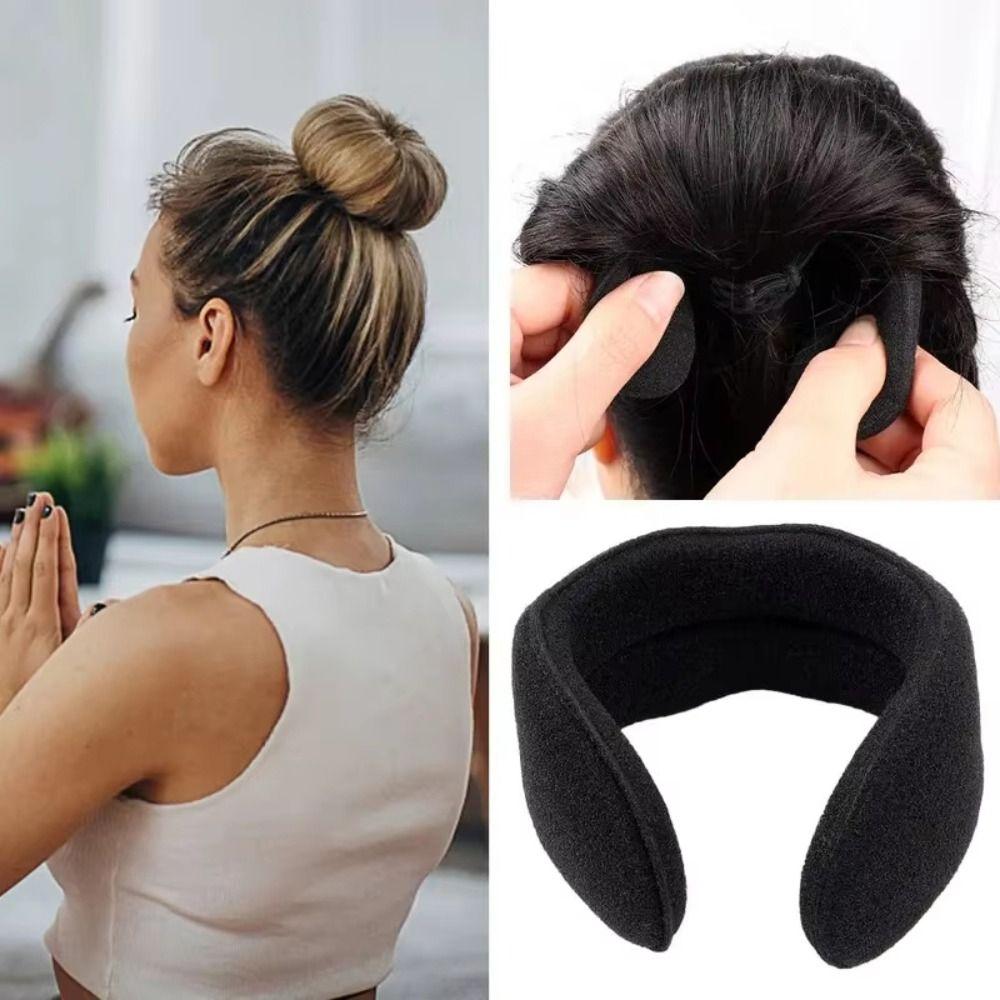 2 PCS Multifunctional Hair Bun Maker Twist Sponge Plastic Loop Hairpin Donut Bun Curler Women Girl