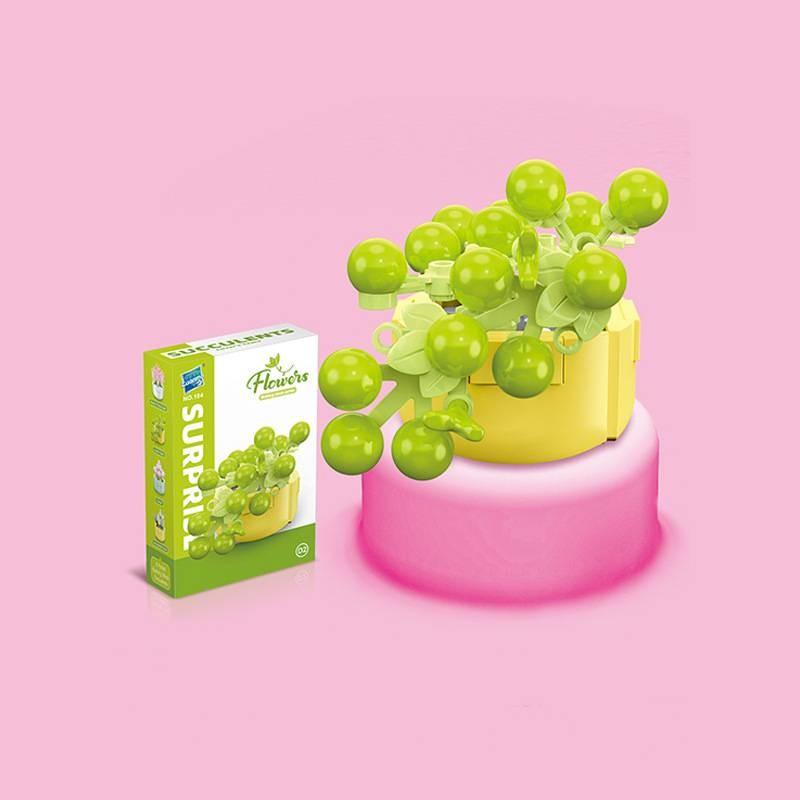 Small Children Puzzle Particle Building Block Flower Flexing Potted Model Toy