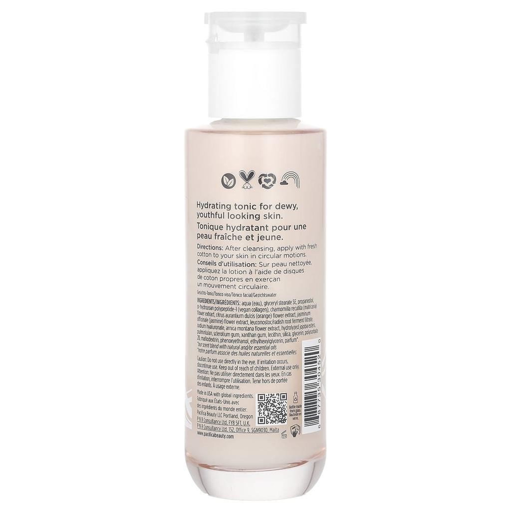 Vegan Collagen, Hydrating Milk Tonic, Orange Blossom, Alcohol Free, 140 Ml (4.7 Fl Oz)