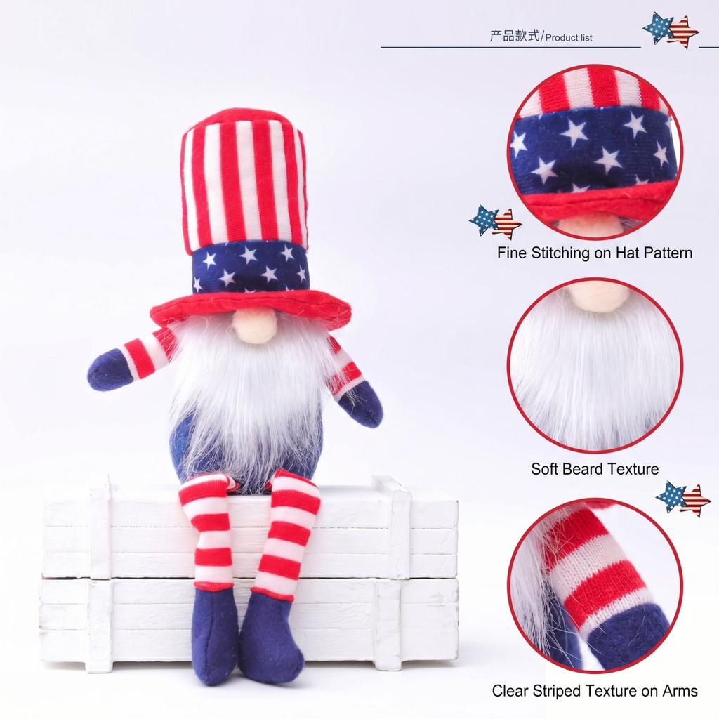 Plush Gnome Doll with Tall Hat and Long Legs Soft Stuffed Figure for Home Decoration and Collectible 21cm Height