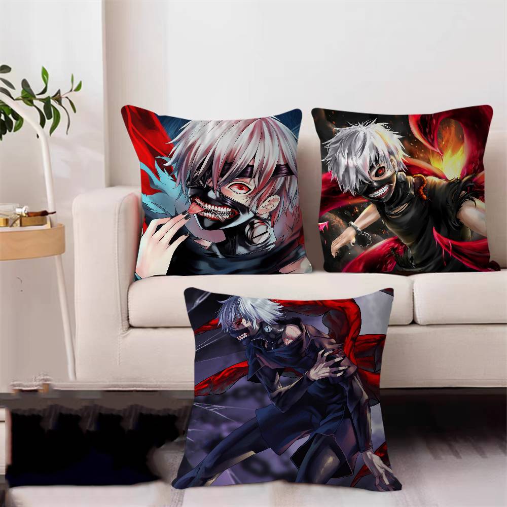T-Tokyo G-Ghoul Anime Decorative Room Aesthetics Pillow Case Home Decor Bedroom Sofa Bed Couch Pillow Cover 45x45