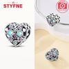 New 925 Silver Sparkling Magic Cube Love Charm Red Heart Beads DIY for Women Bracelet Fine Jewelry Gift Accessories