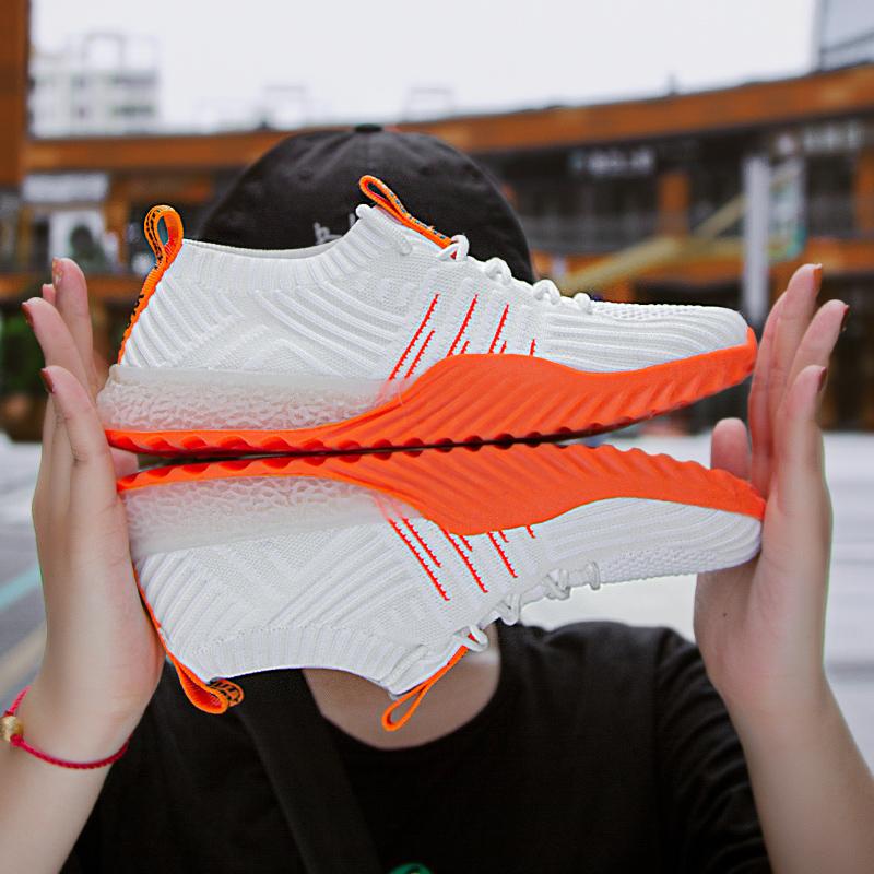 Women Shoes New Large Size Mesh Fashion Casual Sports Bottom Sneakers Running Punk Shoes Couple Loafers Woven with Elastic Mesh