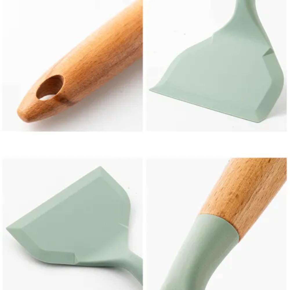 Wooden Handle Non-stick Spatula Wide Mouth Pizza Shovel Tamagoyaki Spatula Non Stick Pan