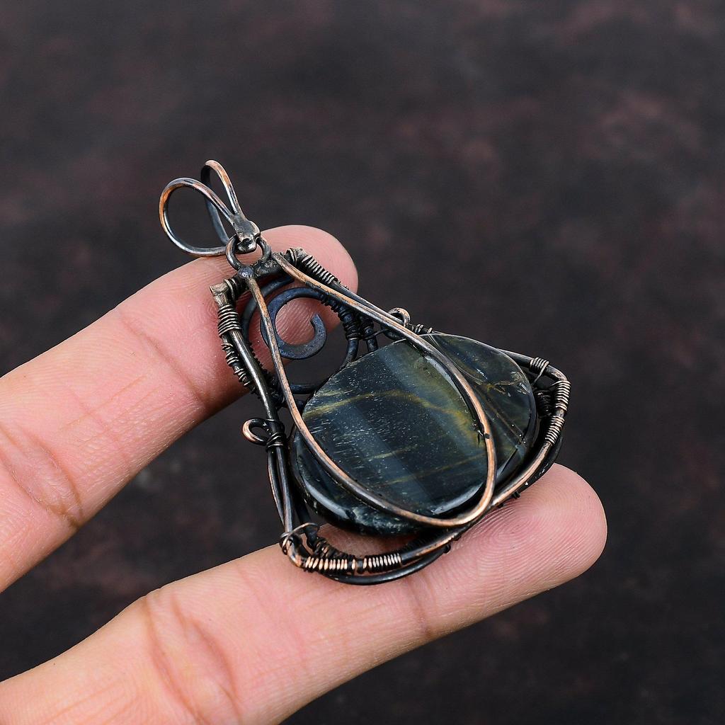 Nellite Pendant Copper Wire Wrapped Pendant Handmade Birthstone Pendant Nellite Jewelry Stylish Pendant Gemstone Copper Jewelry Gift For Her