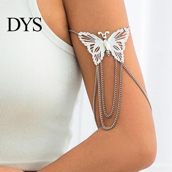 Arm Band Women Bracelet Adjustable Hollow Out Butterfly Shape Multi Chains Chain Armlet Punk Style Anti-slip Lady Prom Party Cosplay Performance