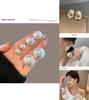 Ins Fashion Geometric Pearl Earrings High-quality Silver Pins With A Retro Twist