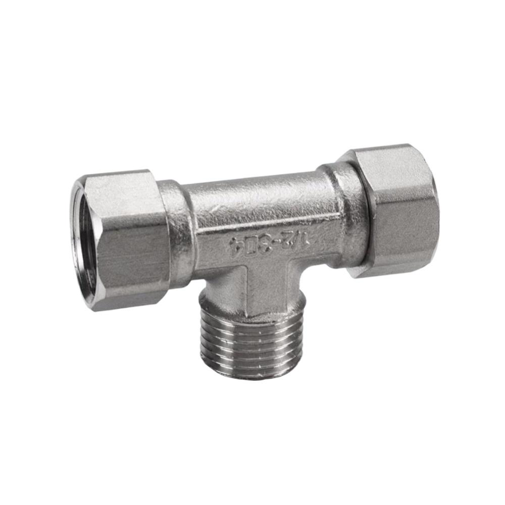 1/2" 3/4" 1" BSPT Female Male Elbow 90 Degree Tee 3 Ways Union Socket Rotated Connector Coupler 304 Stainless Steel
