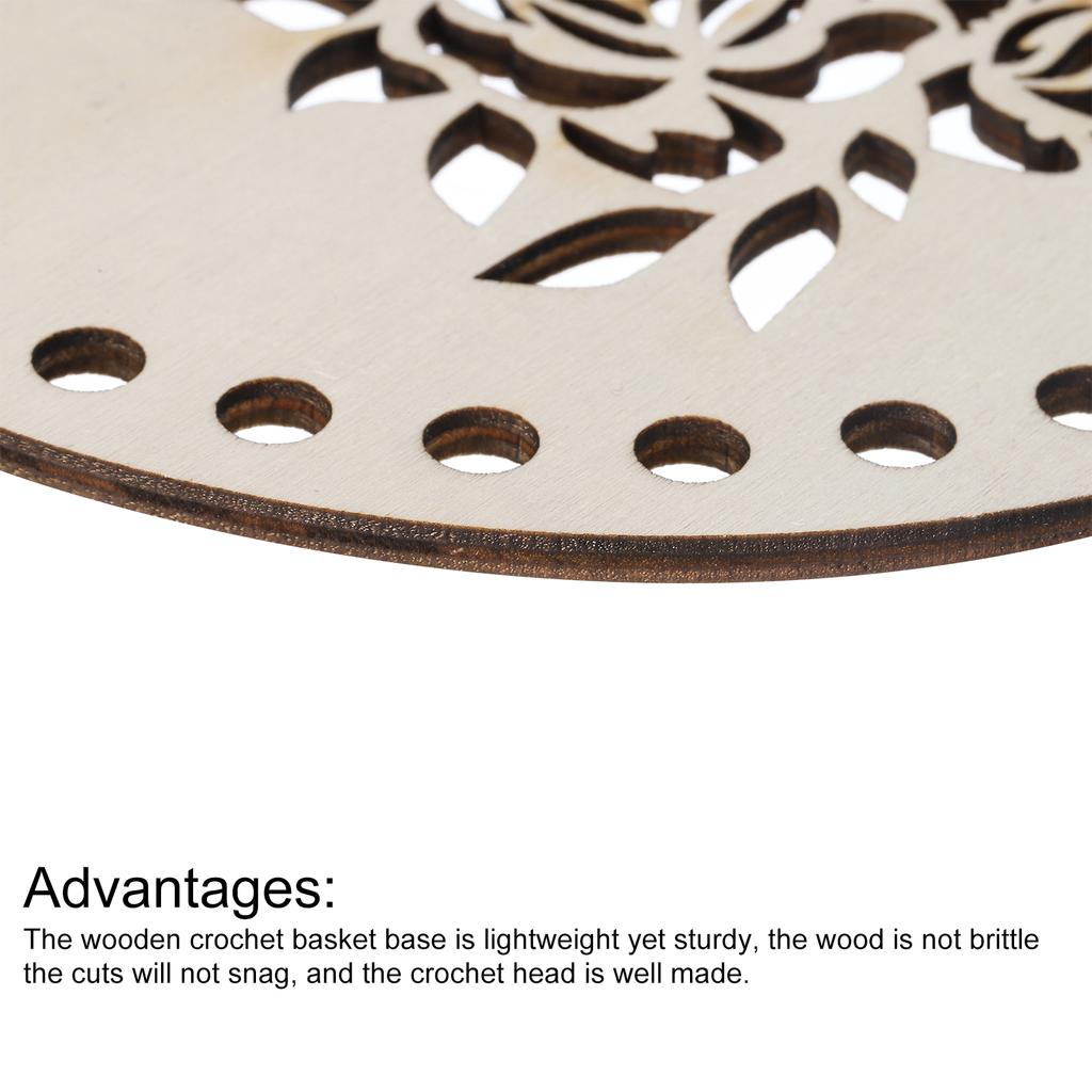 4pcs Circle Wooden Crochet Bag Bottom Crochet Basket Base Unfinished Wood for DIY Craft Basket Crochet Bags Weaving Base 5.5"