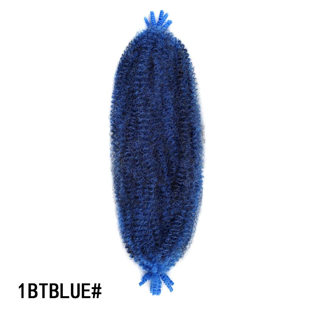 Springy Afro Twist Black Synthetic Crochet Hair Marley Twist Curly Braiding Hair Extensions DIY Wigs For Women Ladies