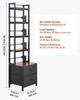 Media Storage Cabinet, 4-Shelf DVD Shelf Organizer with Drawers, 40 X 30 X 143.5 Cm Multimedia Storage Organizer for CDs, DVDs, Books and Games, CD