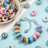 10/20/30/50pcs Resin Rainbow Stripe European Bead Large Hole Colored Resin Craft Bead Spacer Bead DIY Bracelet Snake Chain Jewelry Making