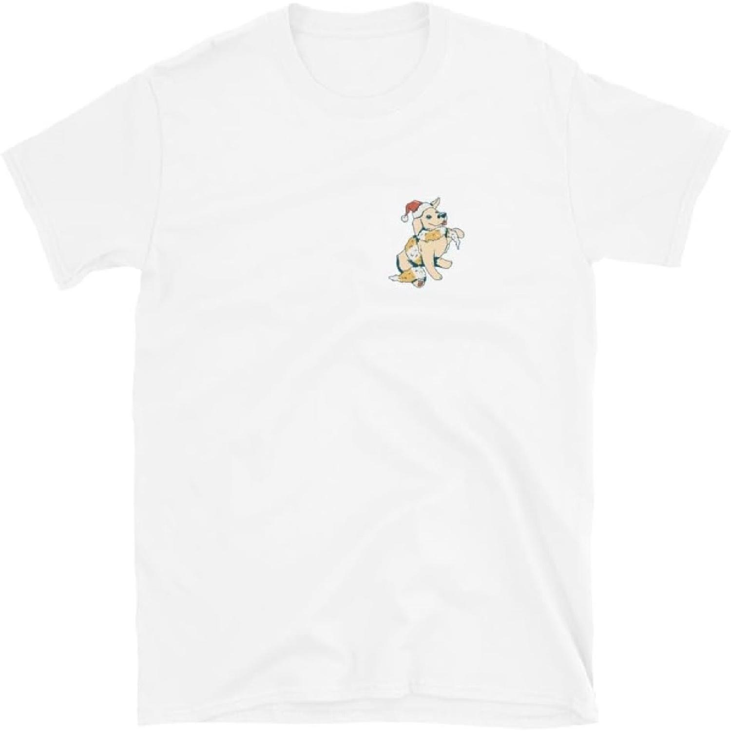 Cute Golden Retriever Christmas Pocket T-Shirt XXXXXL белый