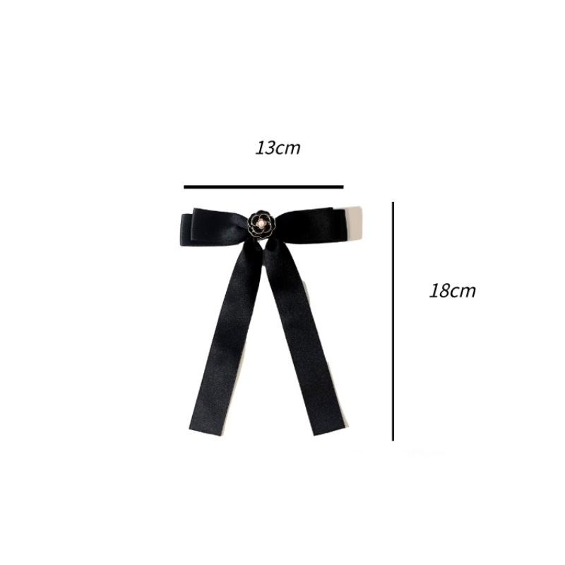 Temperament Schwarz Weiß Kamelie Schleife Brosche Trauer Korsage Anstecknadel Schleife Krawattenbrosche Hemdkragen Accessoires Für Frau