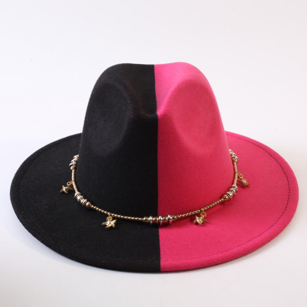 Popular European and American Classic Double-color Wide-brimmed Top Hat Men's and Women's Fashion OL Style Cowboy Hat Jazz Hat